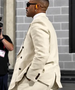 Jalen Hurts Cream Blazer