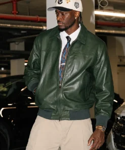 Tammy Abraham Green Leather Jacket