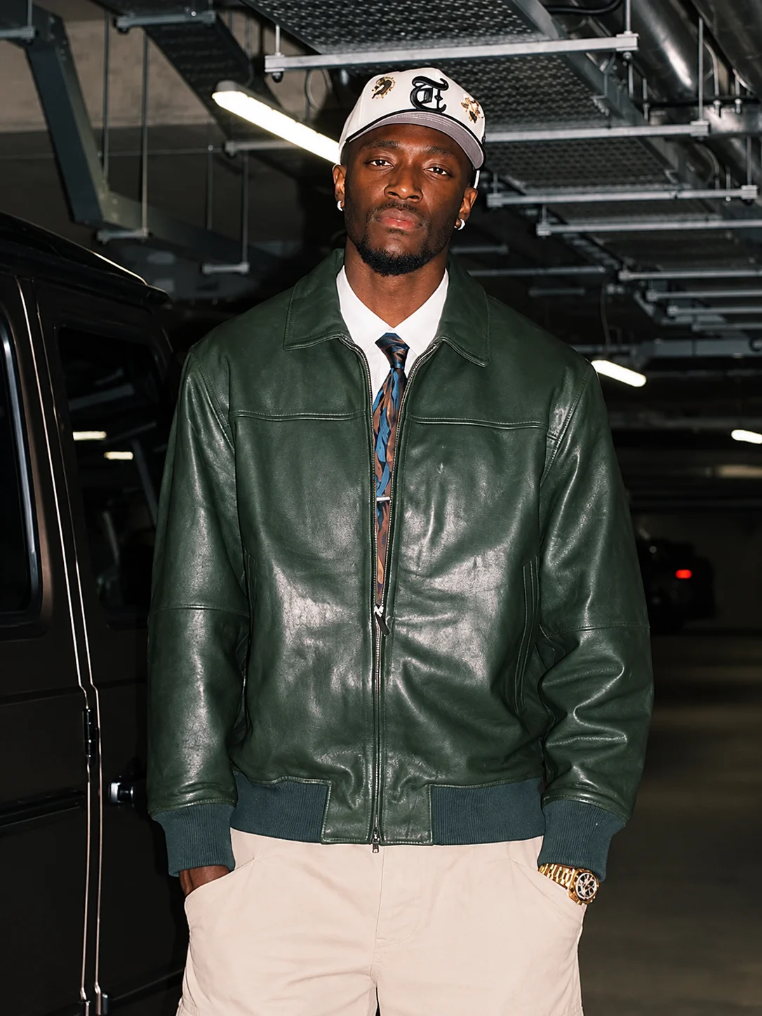 Tammy Abraham Green Leather Jacket