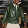 Tammy Abraham Green Leather Jacket