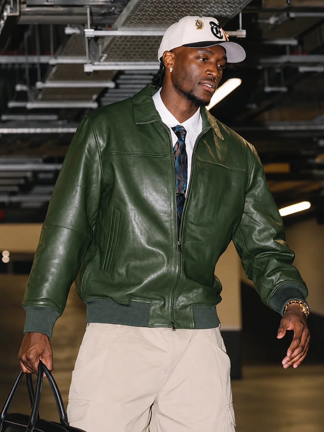 Tammy Abraham Green Leather Jacket